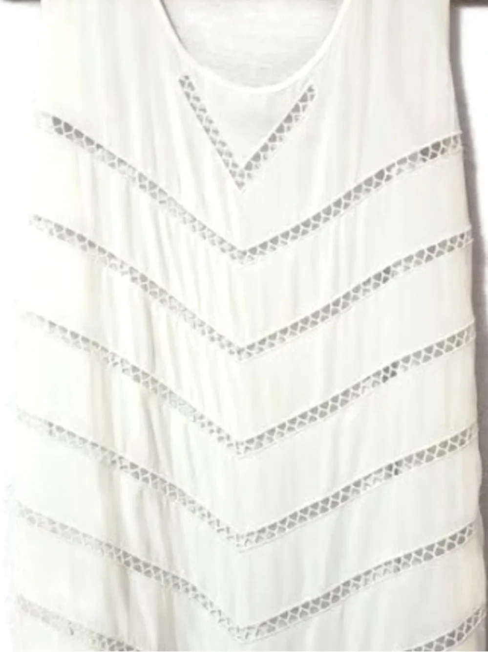 Solitaire White Chevron Lace Swim Cover-Up Tunic